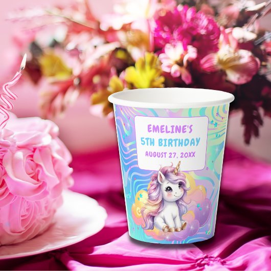Magisches Einhorn Regenbogen Geburtstagsfeier  Pappbecher
