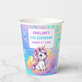 Magisches Einhorn Regenbogen Geburtstagsfeier  Pappbecher (Rückseite)