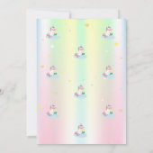 Magisches Einhorn Regenbogen Iridescent Geburtstag Einladung (Rückseite)