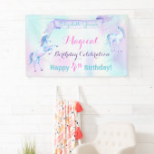 Magisches Einhorn Regenbogen Lavendel Pink Türkis Banner (Insitu)