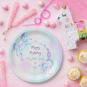 Magisches Einhorn Regenbogen Lavendel Pink Türkis Pappteller (Party)
