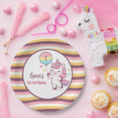 Magisches Einhorn & Regenbogen Mädchen 1. Geburtst Pappteller (Party)