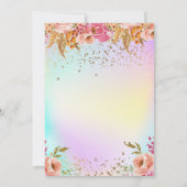 Magisches Einhorn Regenbogen Rosa Bläsergeburt Einladung (Rückseite)