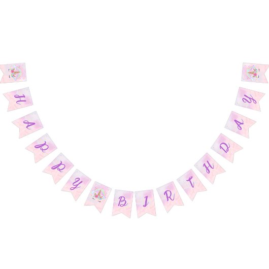 Magisches Einhorn Regenbogen Rosa Geburtstag Wimpelkette