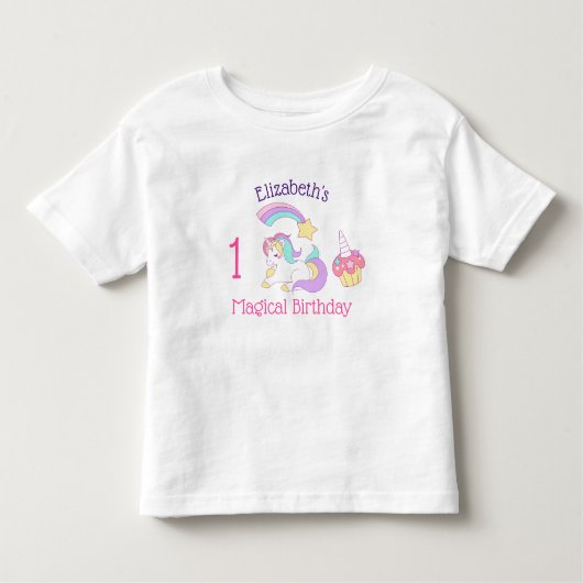 Magisches Einhorn Regenbogen Shooting Star & Cupca Kleinkind T-shirt (Vorderseite)