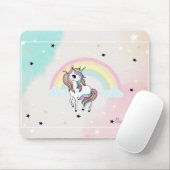 Magisches Einhorn, Regenbogen, Sterne Mousepad (Mit Mouse)