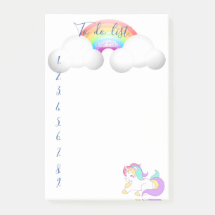 Magisches Einhorn,Regenbogen,To-Do-Liste Post-it Klebezettel