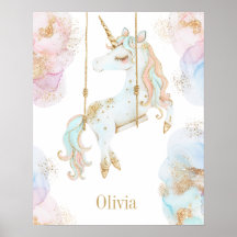 Magisches Einhorn Rosa & Gold Mädchen Name