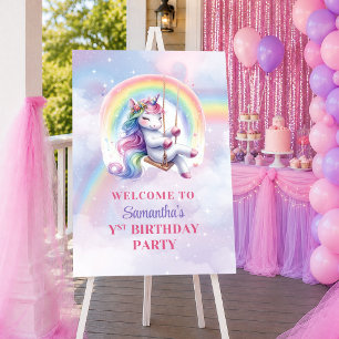 Magisches Einhorn Rosa Lila Mädchen Geburtstags Wi Poster