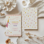 Magisches Einhorn Rosa & Lila Regenbogen Geburtsta Einladung