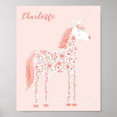 Magisches Einhorn Rosa Personalisiert Poster (Vorne)