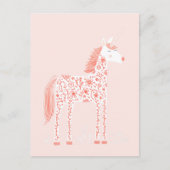 Magisches Einhorn Rosa Postkarte (Vorderseite)