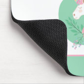 Magisches Einhorn Rosa und Aquamariner Name des kl Mousepad (Ecke)