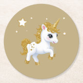 Magisches Einhorn Runder Pappuntersetzer (Vorderseite)