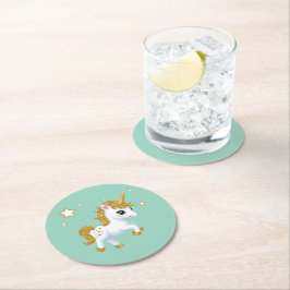 Magisches Einhorn Runder Pappuntersetzer