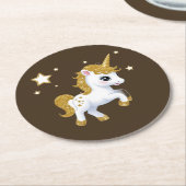Magisches Einhorn Runder Pappuntersetzer (Angewinkelt)