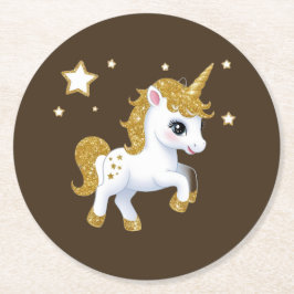 Magisches Einhorn Runder Pappuntersetzer