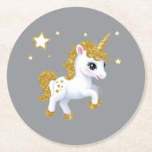 Magisches Einhorn Runder Pappuntersetzer (Vorderseite)