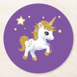 Magisches Einhorn Runder Pappuntersetzer