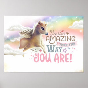 Magisches Einhorn Süßes Kinderzimmer für Kleinkind Poster