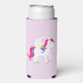 Magisches Einhorn über Lila Personalisierte Überze Selters Dosenkühler (Seltzer Vorderseite)