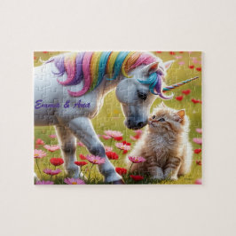 Magisches Einhorn und beste Kätzchenfreunde  Puzzle
