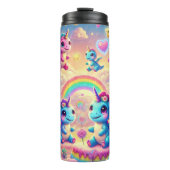 Magisches Einhorn und Dinosaurier-Abenteuer Thermosbecher (Vorderseite)