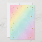 Magisches Einhorn und Regenbogen Einladung zum Geb (Rückseite)