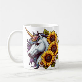 Magisches Einhorn und Sonnenblumen Kaffeetasse