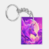 Magisches Einhorn unter dem Mondlicht Schlüsselanhänger (Vorderseite links)