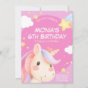 Magisches Einhorn zum Geburtstag Einladung für Kin