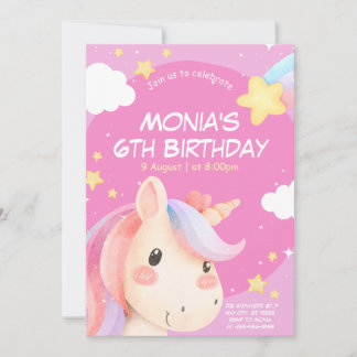 Magisches Einhorn zum Geburtstag Einladung für Kin