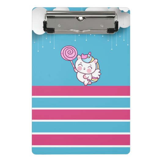 Magisches Einhorndesign Mini Klemmbrett (Vorderseite)