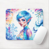 Magisches Eiself Schneewald gefrorenes Märchen Mousepad (Mit Mouse)
