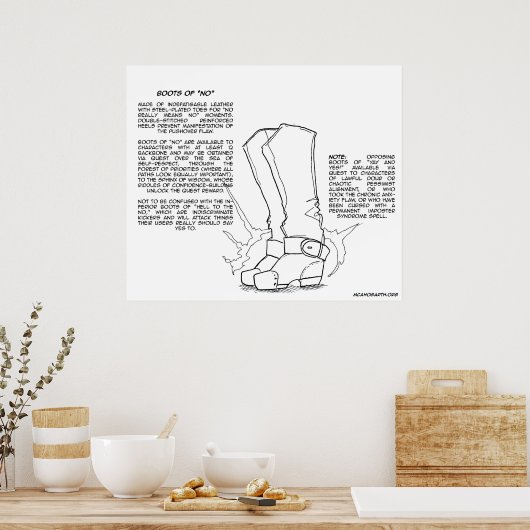 Magisches Element: Stiefel von "Nein" Poster (Küche)