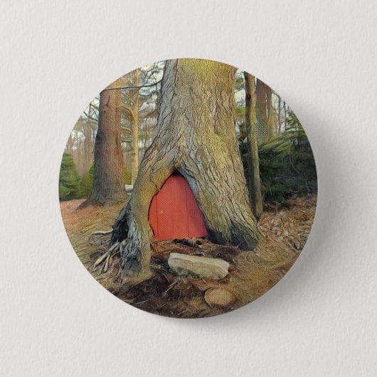 Magisches Elf-Haus Button (Vorderseite)
