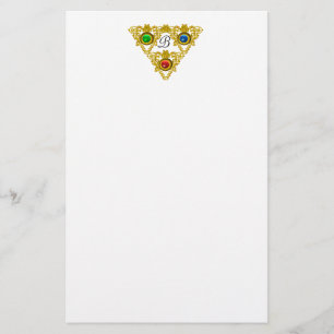 MAGISCHES ELFISCHES AMULETT /GOLDTRIANGLE  Weiß Briefpapier
