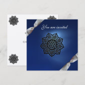 MAGISCHES EVENT Band weiß blau Champagner Einladung (Vorne/Hinten)