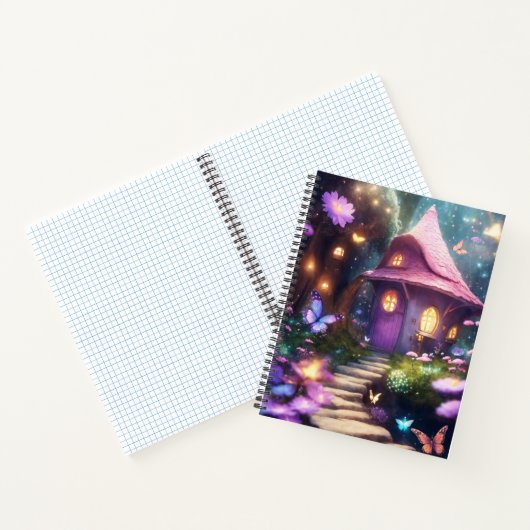 Magisches Fairy House Pink-Notebook Notizblock (Innenseite)