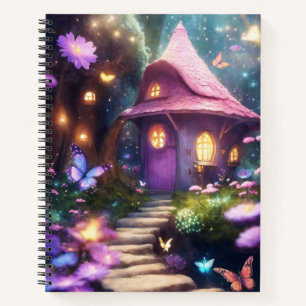 Magisches Fairy House Pink-Notebook Notizblock