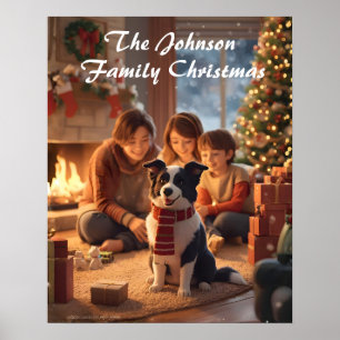 Magisches Familien-Weihnachtsposter mit Border Col Poster