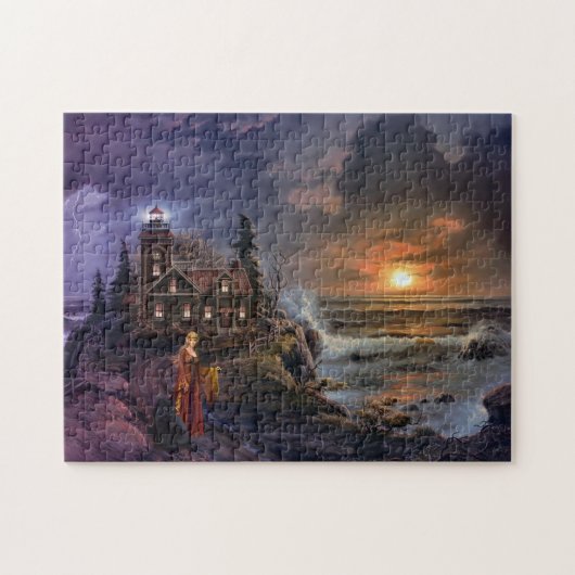 Magisches Fantasy Coastal Night Puzzle (Horizontal)