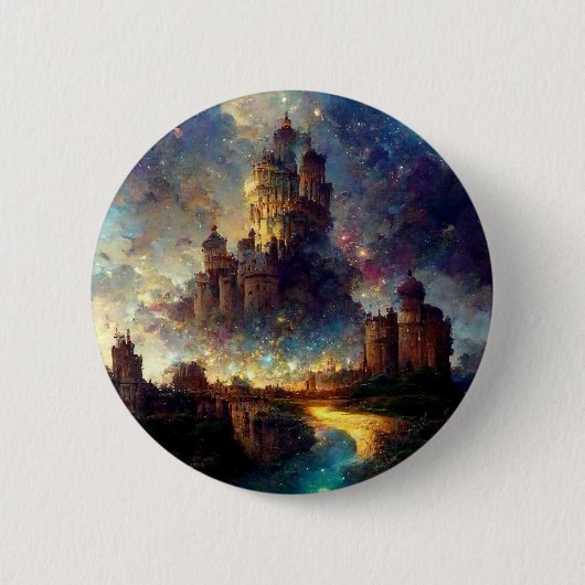 Magisches Fantasy-Schloss Button (Vorderseite)