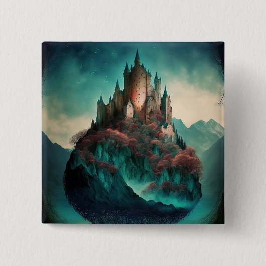 Magisches Fantasy-Schloss Button (Vorderseite)