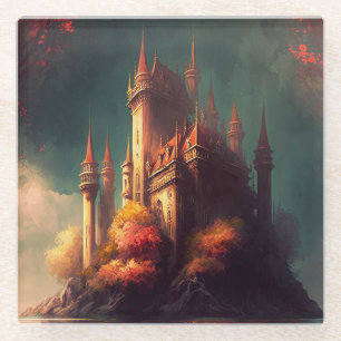 Magisches Fantasy-Schloss Glasuntersetzer
