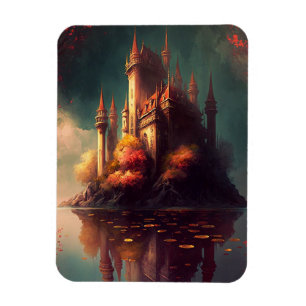 Magisches Fantasy-Schloss Magnet