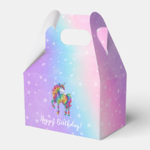 Magisches farbenfrohes Einhorn Geschenkschachtel