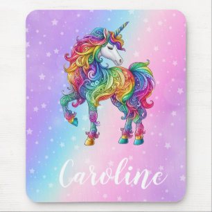 Magisches farbenfrohes Einhorn Mousepad