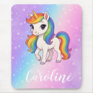 Magisches farbenfrohes Einhorn  Mousepad