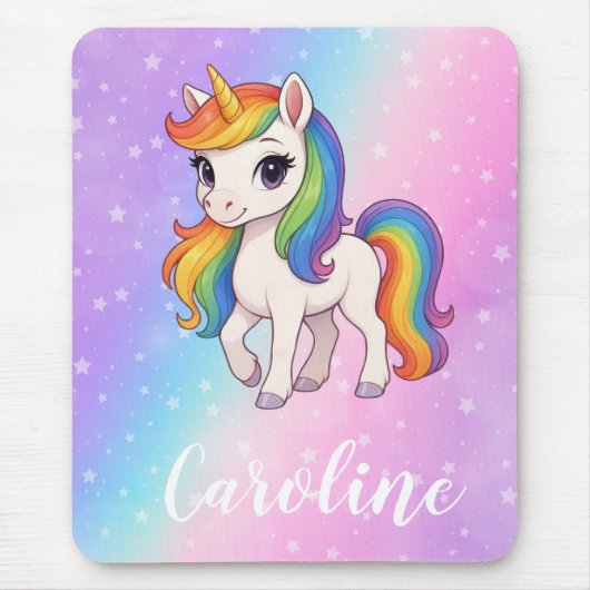 Magisches farbenfrohes Einhorn Mousepad (Vorne)